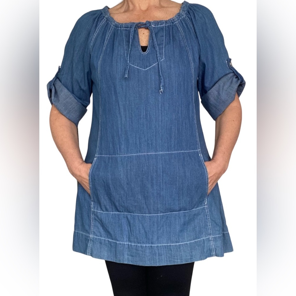 Denim A-line tunic size L casual Normcore